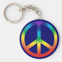 Signe de paix Keychain dans des couleurs de Chakra Porte-clefs