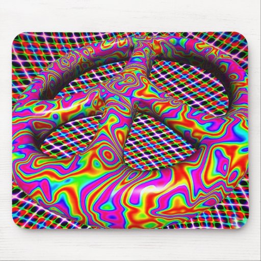 Signe de paix psychédélique tapis de souris