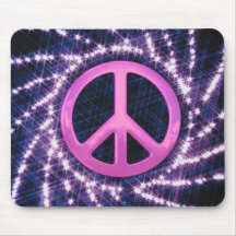 Signe de paix rose de cierge magique tapis de souris