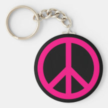 Signe de paix rose Keychain Porte-clefs