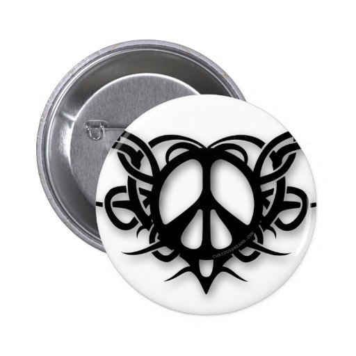 Signe de paix tribal de coeur badges avec agrafe
