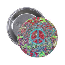 Signe de paix Trippy super psychédélique Badges Avec Agrafe