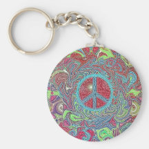 Signe de paix Trippy super psychédélique Porte-clefs