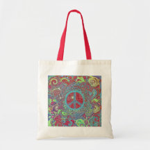 Signe de paix Trippy super psychédélique Sac En Toile