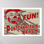 Signe de plage de Pontchartrain de style ancien Posters