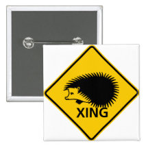 Signe de route de croisement de hérisson badges