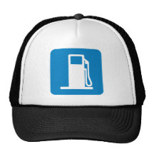 Signe de route de station service casquettes de camionneur