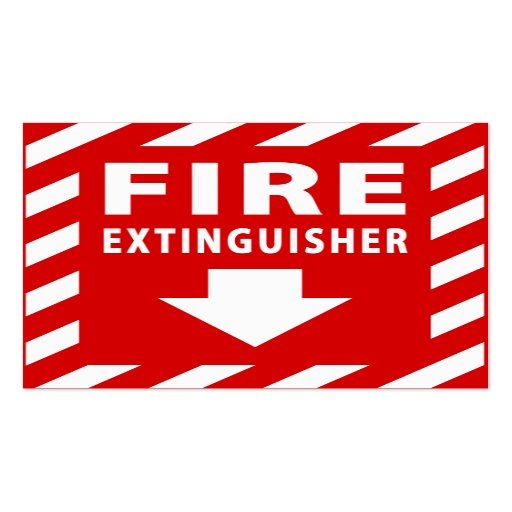 signe d'extincteur modèles de cartes de visite