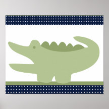 Signe d'impression d'art d'affiche d'alligator de 