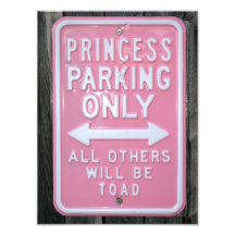 Signe drôle de princesse Parking Only Photographes