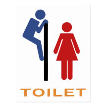 Signe drôle de toilette carte postale