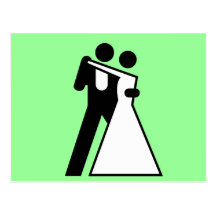 Signe international pour la jeune mariée et le mar cartes postales