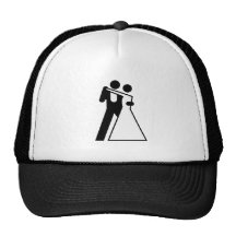 Signe international pour la jeune mariée et le mar casquettes de camionneur
