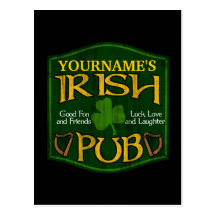 Signe irlandais personnalisé de Pub Cartes Postales