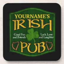 Signe irlandais personnalisé de Pub Dessous-de-verre