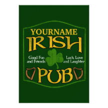 Signe irlandais personnalisé de Pub Invitations Personnalisables