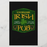 Signe irlandais personnalisé de Pub Prospectus En Couleur