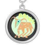 Signe noir de zodiaque de Bélier Pendentif