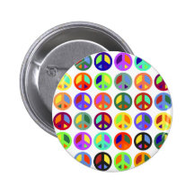 Signes de paix colorés badge