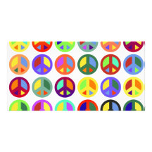Signes de paix colorés cartes avec photo