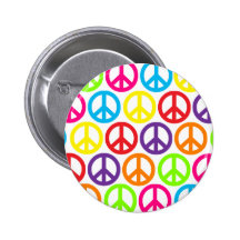 Signes de paix multicolores multiples badge avec épingle