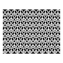 Signes de paix noirs et blancs cartons d'invitation