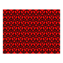 Signes de paix noirs et rouges invitations personnalisables