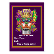 Signes de vue de jet de mardi gras de la Reine de  Cartes De Visite Professionnelles