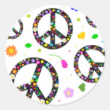 Signes et fleurs de paix adhésif
