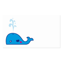 Signet de baleine de Kawaii Modèle De Carte De Visite