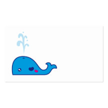 Signet de baleine de Kawaii Modèle De Carte De Visite