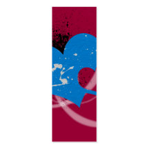 Signet grunge magenta et bleu de coeur modèles de cartes de visite