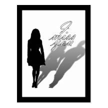 Silhouette absente d'homme de femme carte postale
