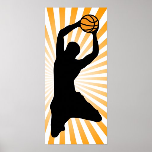 silhouette de basket-ball posters