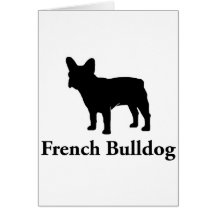 Silhouette de bouledogue français cartes de vœux