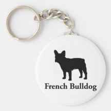 Silhouette de bouledogue français porte-clé