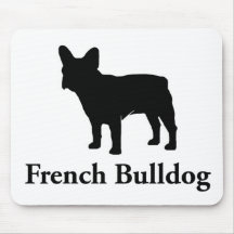 Silhouette de bouledogue français tapis de souris