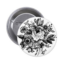 Silhouette de bouquet de fleur pin's avec agrafe