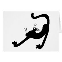 Silhouette de bout droit de chat cartes de vœux