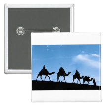Silhouette de caravane de chameau badges