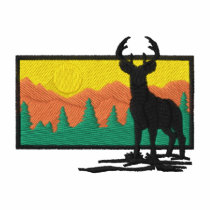 Silhouette de cerfs communs polos brodés