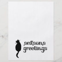 Silhouette de chat de Bonnes Fêtes Prospectus Customisé