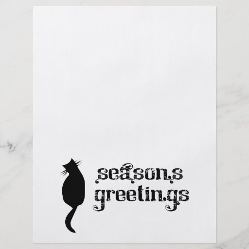 Silhouette de chat de Bonnes Fêtes Prospectus Customisé