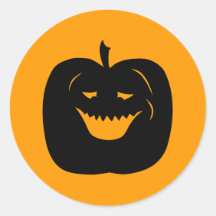 Silhouette de citrouille de Halloween. Noir Adhésifs