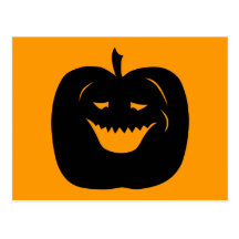Silhouette de citrouille de Halloween. Noir Carte Postale