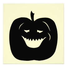 Silhouette de citrouille de Halloween. Noir Invitations