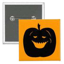 Silhouette de citrouille de Halloween. Noir Pin's