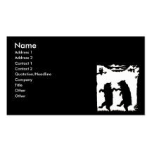 Silhouette de danse de noir d'ours cartes de visite personnelles