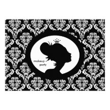 Silhouette de femme de couronne d'invitation de pa