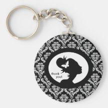 Silhouette de femme de papillon de porte - clé de  porte-clefs